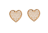 Stylish Heart Shape Rose Gold Colour 925 Sterling Silver Earrings studded with CZ